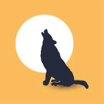 Silhouette of the wolf. Vector wolf logo. wildlife, Wild wolf illustration, w 스톡 일러스트