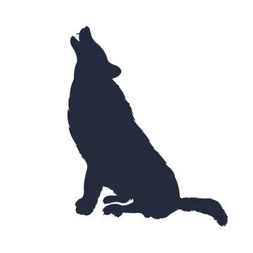 Silhouette of the wolf. Vector wolf logo. wildlife, Wild wolf illustration, w 스톡 일러스트