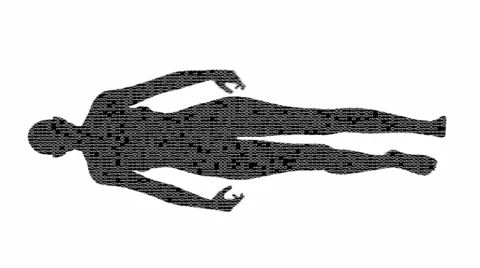 Silhouette of a woman filled with binary code. Stock Footage 36263319