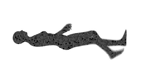 Silhouette of a woman filled with binary code. Stock Footage 36264845