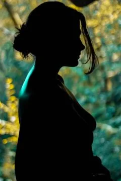 Silhouette of a Woman in Nature Stock Photos