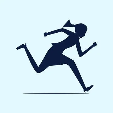 Silhouette of a woman running. Concept of commitment and competition. vector 스톡 일러스트