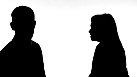Silhouette of Woman Slapping Partner While Fighting Video stock 114765250