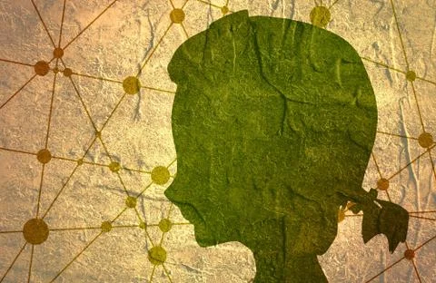 Silhouette of a woman's head Stock Illustration