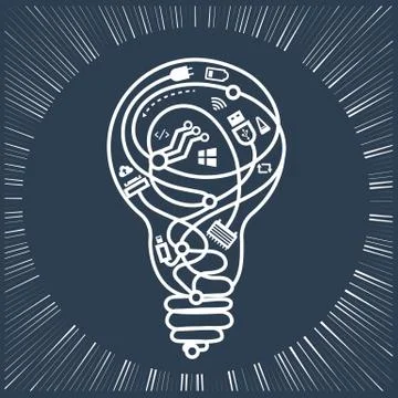 Silhouette work of system administrators Illustrazione stock