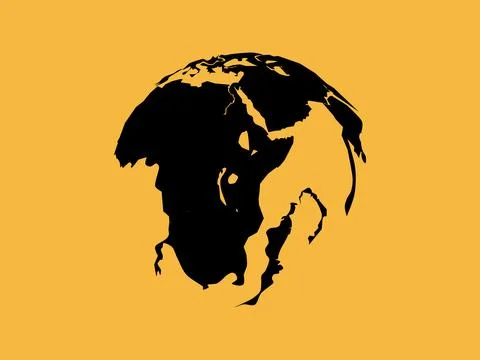 Silhouette of a world map icon. vector illustration Stock Illustration