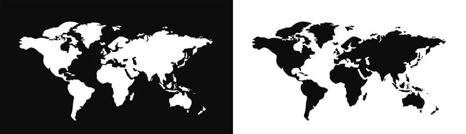 Silhouette world map Stock-Illustration