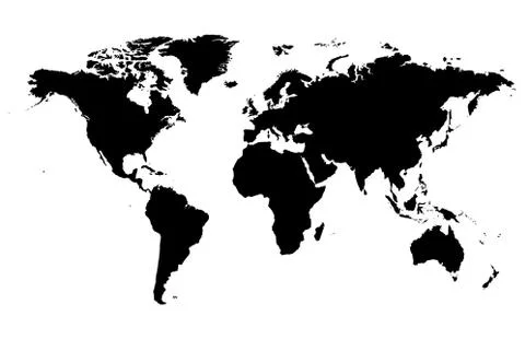 Silhouette World MapIllustration Stock Illustration
