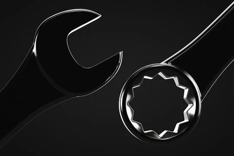 A silhouette of wrenches. Technical support abstract illustration Stock Photos