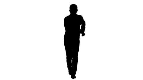 Silhouette Young crazy man dancing and wanking forward. Stock-Illustration
