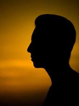 Silhouette of a young guy Stock Photos