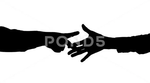 Silhouette Young man and woman are playing rock paper scissors. Stock Illustration
