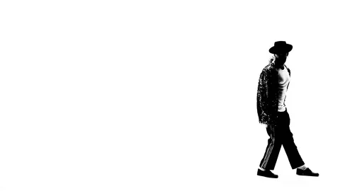 Silhouette of a young man dancer dancing in style Michael Jackson on white 스톡 동영상 122074377