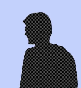 Silhouette of a young man 库存插图