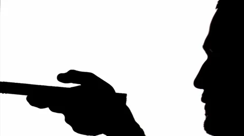 Silhouette young man is zapping. Stock Footage 36942849