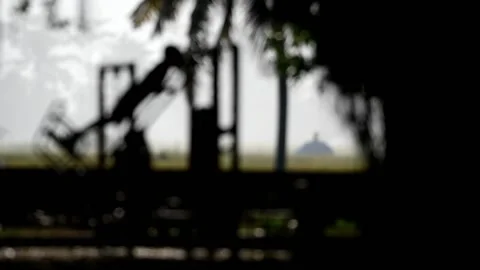 Silhouette of the young peoples Stock Footage 153623271