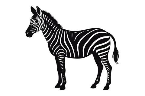 Silhouette  zebra Stock Illustration