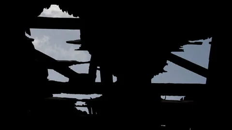 Silhouetted Broken Floor - Timelapse - Graded Stock Footage 34918605