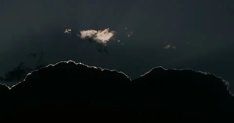 Silhouetted cloud base with dreamy cloud iridescence. Stock Footage 321188833