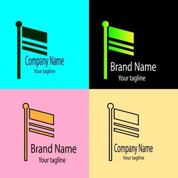 Silhouetted Flag logo Stock Illustration