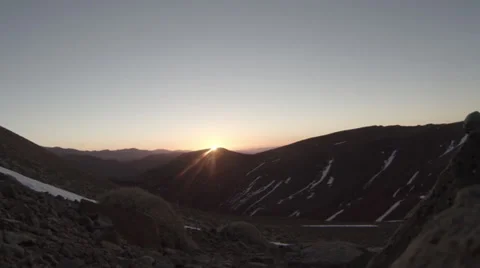 Silhouetted Mountain Climber at Sunrise Stock Footage 36596510