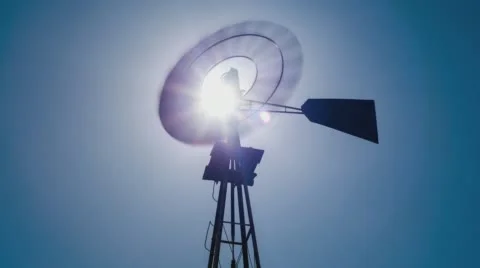 A silhouetted windmill Stock Footage 59834966