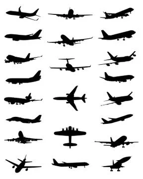 Silhouettes of aircrafts Stock Illustration