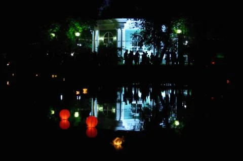 Silhouettes and reflections Stock Photos