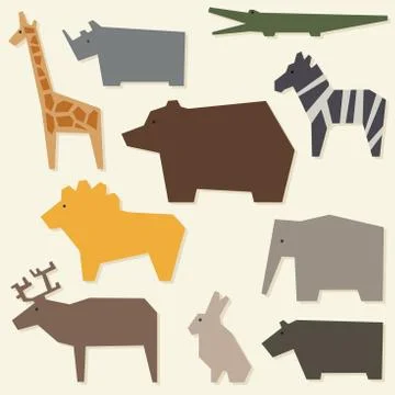 Silhouettes of animals Stock Illustration