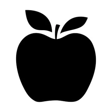 Silhouettes of an apple Stock Illustration