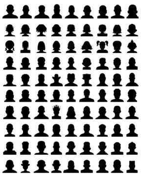 Silhouettes of avatar Stock Illustration