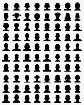 Silhouettes of avatar profiles Stock Illustration