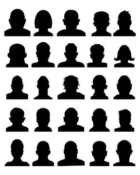 Silhouettes of avatars Stock Illustration