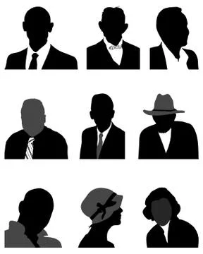 Silhouettes of avatars Stock Illustration