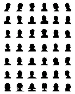 Silhouettes of avatars Stock Illustration