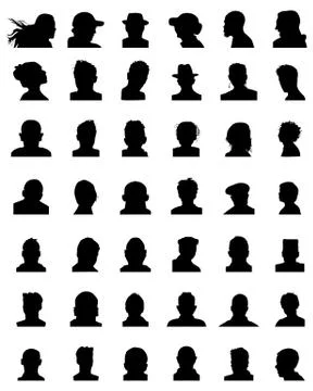 Silhouettes of avatars Stock Illustration