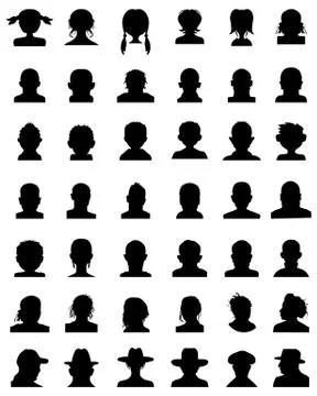 Silhouettes of avatars Stock Illustration