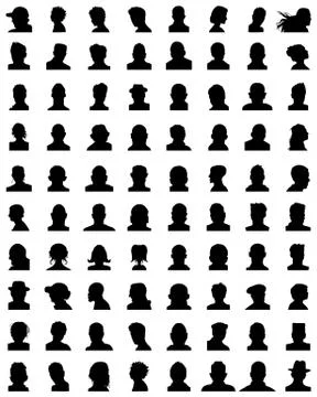 Silhouettes of avatars Stock Illustration
