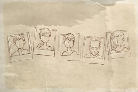 Of silhouettes with avatars Stock Illustration