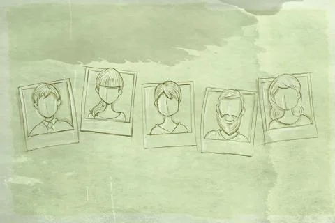 Of silhouettes with avatars Stock Illustration