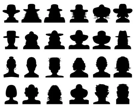 Silhouettes of avatars Stock Illustration