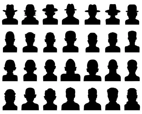 Silhouettes of avatars Stock Illustration
