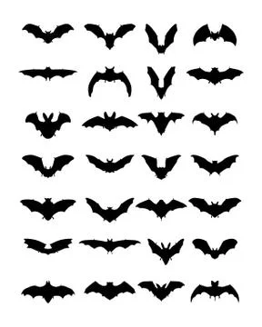 Silhouettes of bats Stock Illustration