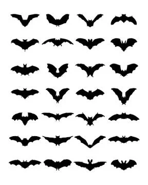 Silhouettes of bats Stock Illustration