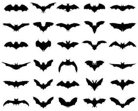 Silhouettes of bats Stock Illustration