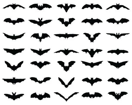 Silhouettes of bats Stock Illustration