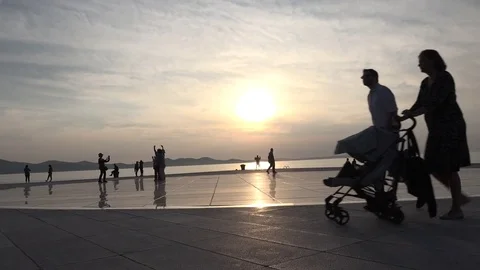 Silhouettes in the beach Stock Footage 81065185