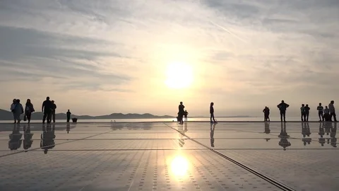 Silhouettes in the beach  Stock Footage 81065626