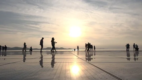Silhouettes in the beach  Stock Footage 81065635