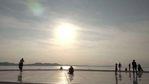 Silhouettes in the beach  Stock Footage 81065985